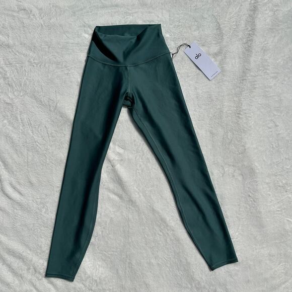 Alo Yoga 7/8 Airlift Leggings Advantage Racerback Bra Set Winter Ivy Green XS BN - Picture 7 of 16